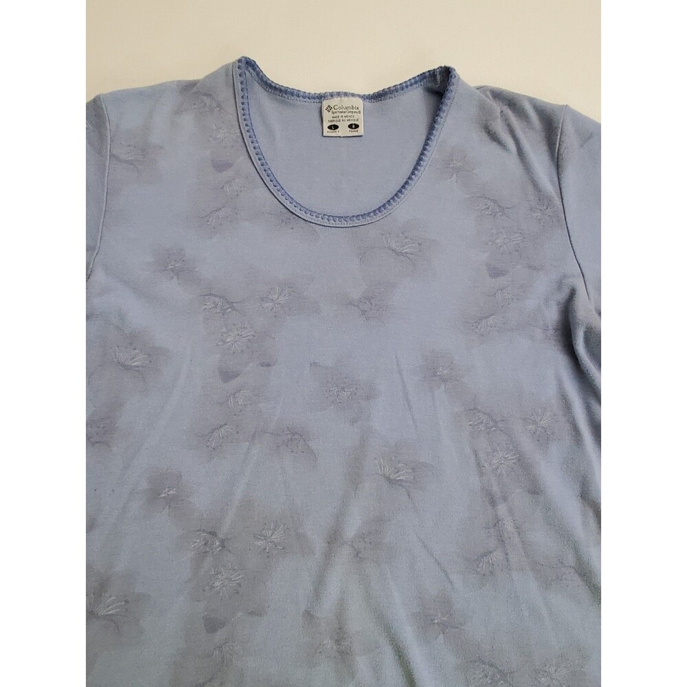 Columbia Women's Short Sleeve Casual‎ Floral Blouse Purple, L